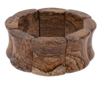 Lee Sands Carved Gemstone Stretch Bracelet —