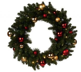 BethlehemLights Battery Op. 24 Ornament Wreath with Timer —