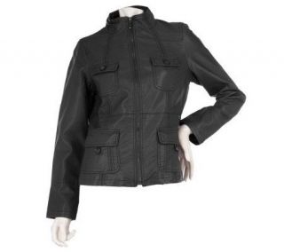 Kelly by Clinton Kelly Zip Front Faux Leather Jacket —