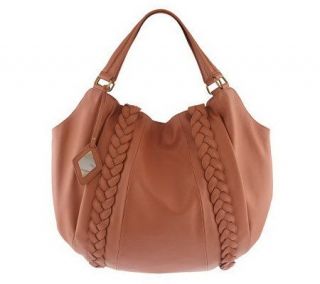 Luxe Rachel Zoe Leather Large Rounded Tote with Braided Detail