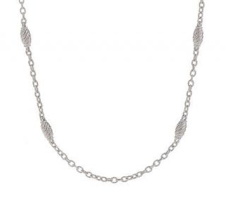 Judith Ripka Sterling 18 Fluted Barrel Station Chain —