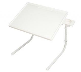 Table Mate Multi Purpose Adjustable Folding Table w/Cup Holder