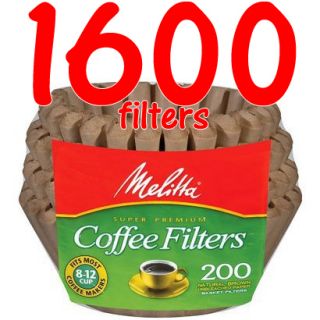 Melitta Basket Coffee Filter Natural Brown unbleached 8 12 Cup (1600