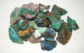  Rough 5lbs Malachite Azurite Specimens Copper Sulfate Minerals