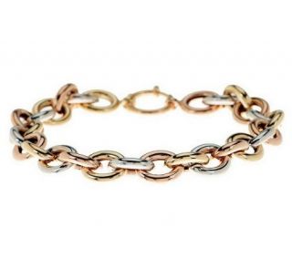 Highly Polished Bold Rolo Link Bracelet 14K Gold, 7.2g — 
