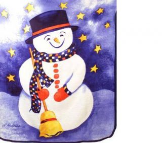 Jolly Snowman Holiday Fleece Throw by Amy Hautman —