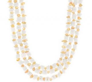 Lee Sands Multi Strand White Shell & Gemstone Chip 17 Necklace