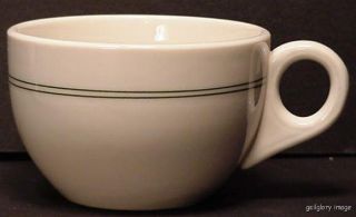Coffee Cup McNicol Restaurant Ware Diner China 2 Green Stripes Pattern