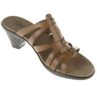 Clarks Bendables Leather Multi Strap Wedge Sandals —