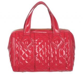 Maxx New York Quilted Patent Double Handle Satchel —