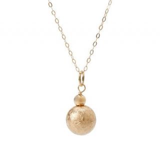 EternaGold Textured Bead Pendant with 18 Chain 14K Gold —