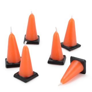 construction cone molded candles 6 includes 6 orange cone construction