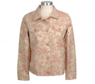 Victor Costa Occasion Metallic Floral Brocade Jacket —