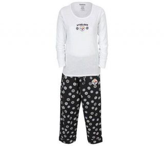 NFL Pittsburgh Steelers Womens Snowflake Pajama Set —