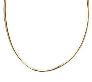 Veronese 18K Clad 20 Polished 5mm Omega Necklace —
