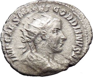 Gordian III 239AD Silver Ancient Roman Coin Virtus Double Strike Very