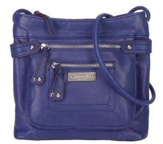 Tignanello Glove Leather Zip Top Crossbody Bag w/ Front Pocket