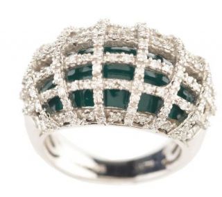 As Is Affinit y Diamond Sterl . 1/2cttw Gree n Envy Ring —