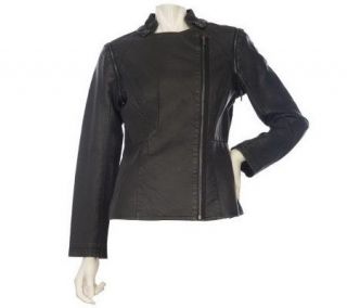 DASH by Kardashian Faux Leather Convertible Jacket —