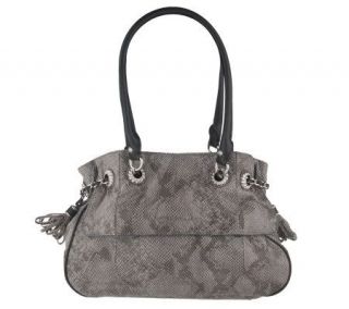 As Is Judith Ripka Python Embossed Leather ShoulderSatchel   A227226