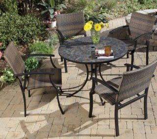 Home Styles Stone Harbor Outdoor Dining Table with 4 Armchairs
