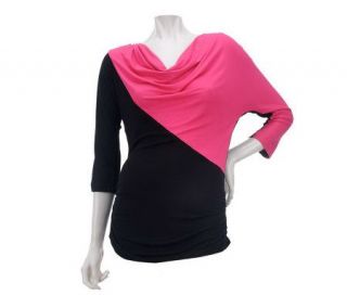 by Marc Bouwer Drape Front Colorblock Ruched Top —
