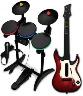 New Band Hero Band Kit Xbox 360 Wireless Guitar Drums Microphone Game