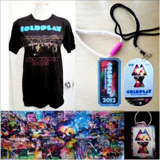 COLDPLAY MYLO XYLOTO Concert 6 Piece VIP Tour Pack T Shirt M