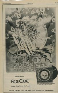 Alice Cooper Billion Dollar Babies LP Promo Ad Poster