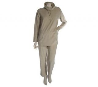 Sport Savvy Velour Cowl Neck Tunic and Pull on Pants —