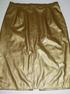 Colebrook Co Gold Metallic A Line Skirt