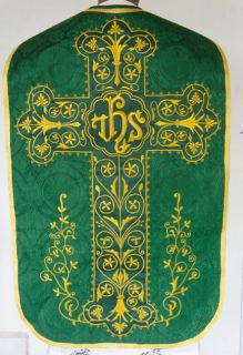 GREEN High Mass Set, Cope, Chasuble, Vestment, Dalmatic, Tunicle, Veil