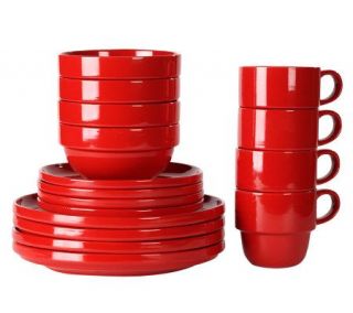 Tabletops Gallery Red Stax Living 16 Piece Dinnerware Set —