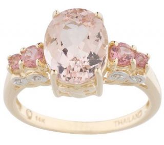 ct tw Morganite and 0.25 ct tw Pink Tourmaline Ring, 14K — 