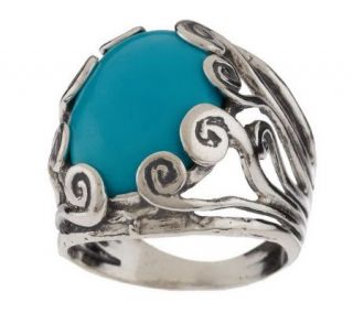 Or Paz Sterling Oval Turquoise Ring —