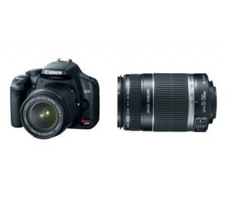 Canon XSi 12.2MP Black Digital SLR w/18 55mm &55 250mm Lens — 