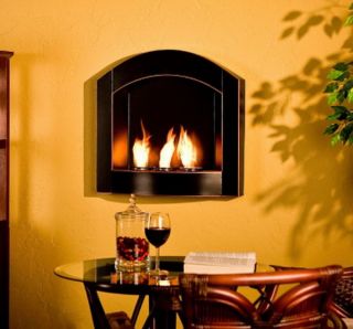 New Wall Mounted Fireplace Heater Gel Fuel Black 27 x 6 x 25 75