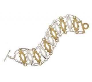 Thomas Mann Sterling & Brass Marquise Link Track Bracelet —