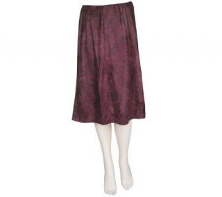 Susan Graver Faux Suede Boot Length Gored Skirt —