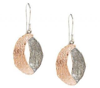 Or Paz Sterling Two tone Textured Dangle Earrings —