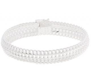 Sterling 7 1/4 Domed Woven Bracelet 25.4 grams —