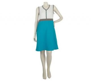 Sport Savvy Stretch Jersey Sleeveless Colorblock Dress —