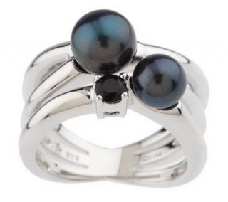 Honora Sterling Cultured Pearl and Gemstone Multi Band Ring   J158940