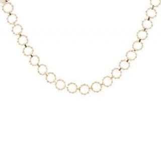 19 Wire Wrap Rope Circle Link Necklace 14K Gold, 6.4g —