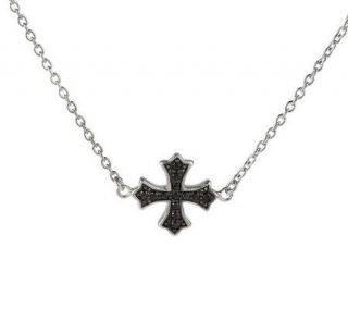 David English Diamonique Petite Cross Necklace Sterling —