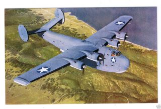 Consolidated Coronado Flying Boat Bomber WWII Aircraft Postcard