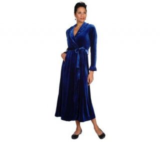 Joan Rivers Petite Length Ruffled Accent Velour Robe   A217937