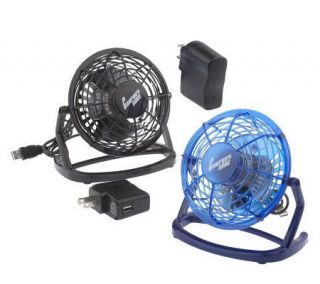 Comfort Zone Set of 2 USB or A/C High Velocity Personal Fans