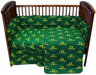 oregon ducks 5 piece baby crib set by college covers