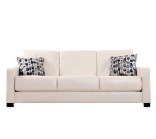 Handy Living Tahoe Renu Leather Convert A Couchw/Leaf Pillows